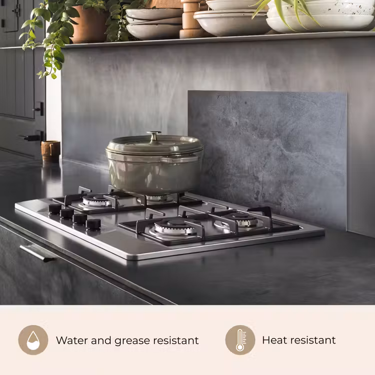 Kitchen splashback for hob - Industrial - Concrete - Gray - Slate - Retro — 2