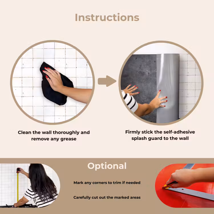 Kitchen splashback for hob - Industrial - Concrete - Gray - Slate - Retro — 6