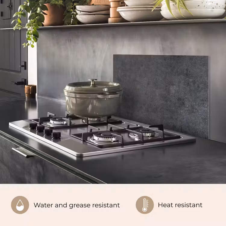 Kitchen splashback for hob - Industrial - Slate - Gray - Textured - Concrete — 2