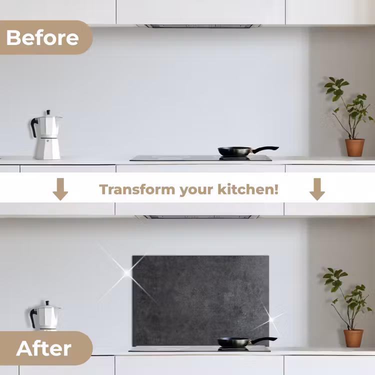 Kitchen splashback for hob - Industrial - Slate - Gray - Textured - Concrete — 7