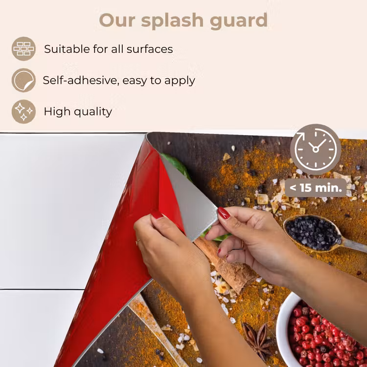 Kitchen splashback for hob - Mortar - Herbs - Spoons - Spices - Brown - Pepper — 4