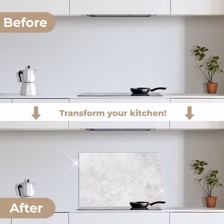 Kitchen splashback for hob - Soft Concrete Blood — 7