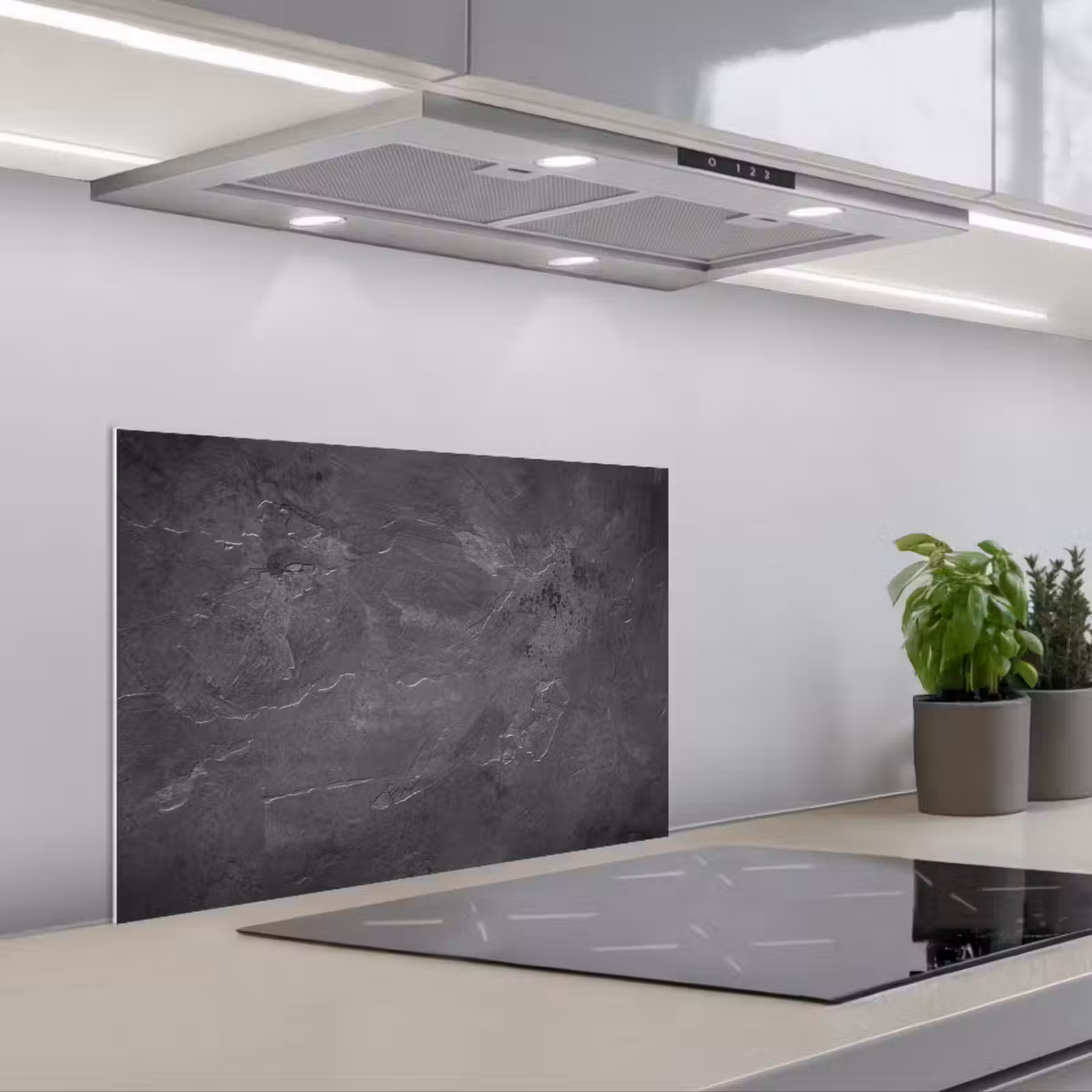 Kitchen splashback for hob - Forgotten Concrete Canvas — 1
