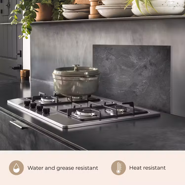Kitchen splashback for hob - Forgotten Concrete Canvas — 2
