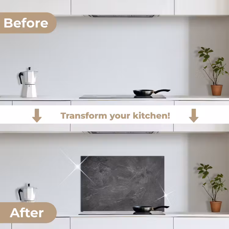 Kitchen splashback for hob - Forgotten Concrete Canvas — 7