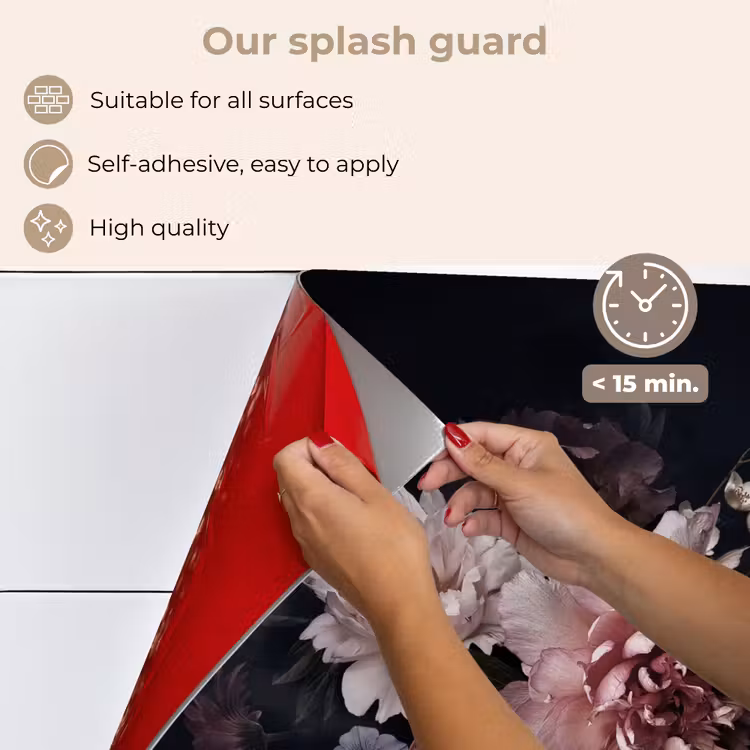 Kitchen splashback for hob - Nocturnal Flower Arrangement — 4