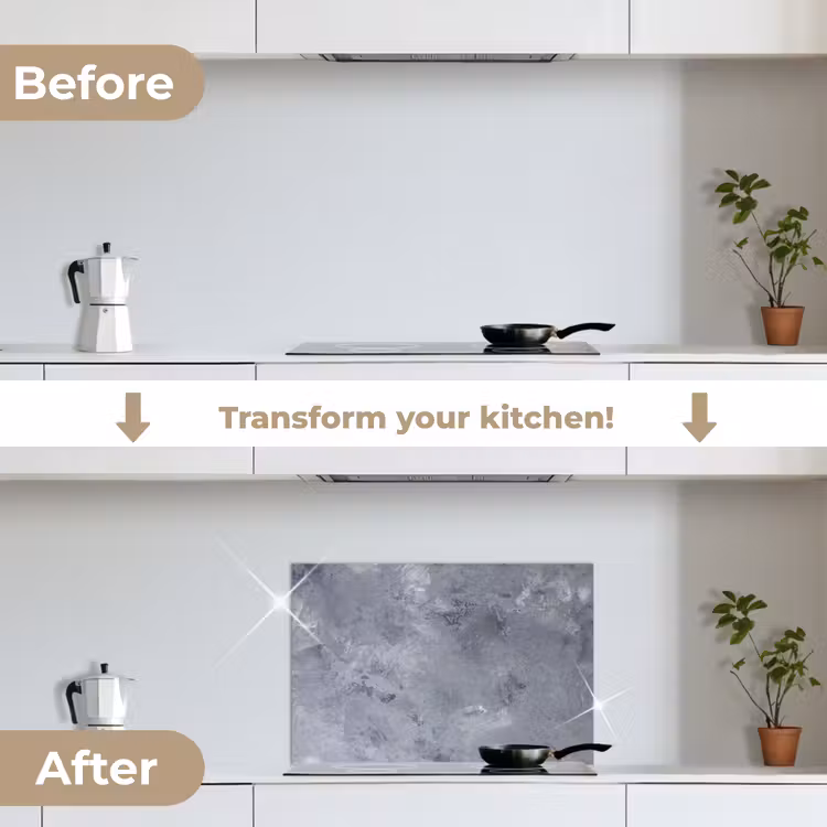 Kitchen splashback for hob - Slate - Concrete - Retro - Structures - Gray - Rustic — 7