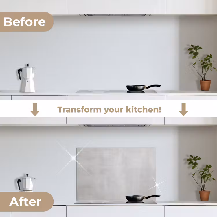 Kitchen splashback for hob - Soft Concrete Whispering — 7