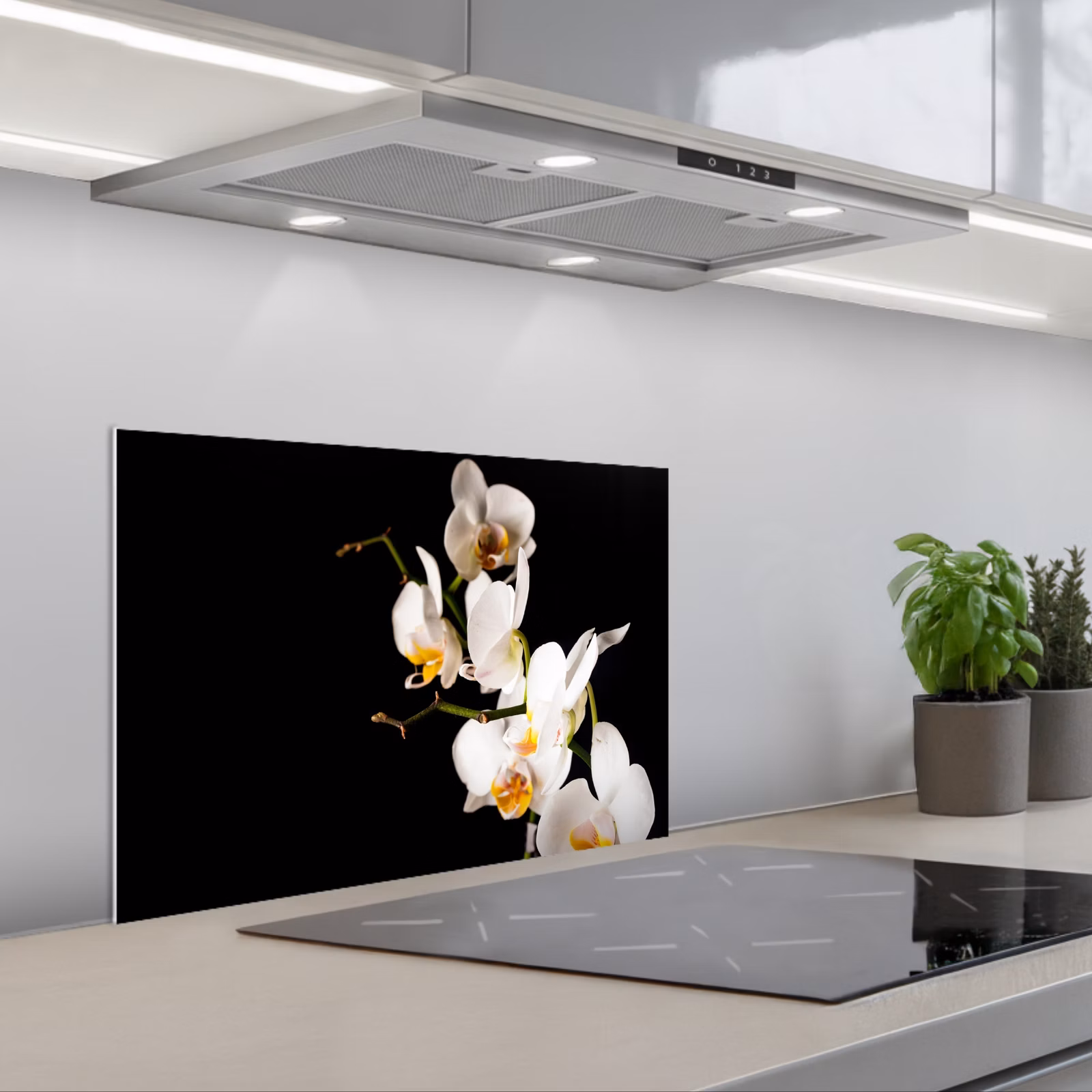 Kitchen splashback for hob - Orchid - Flowers - Plants - Botanical — 1