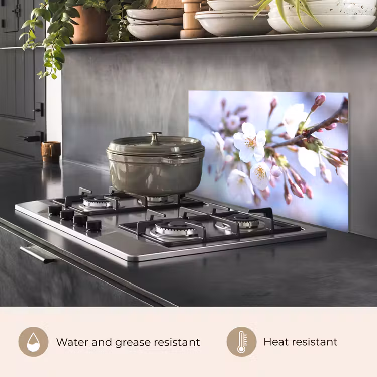 Kitchen splashback for hob - Flowers - Sakura - Branch - Blossom branches — 2