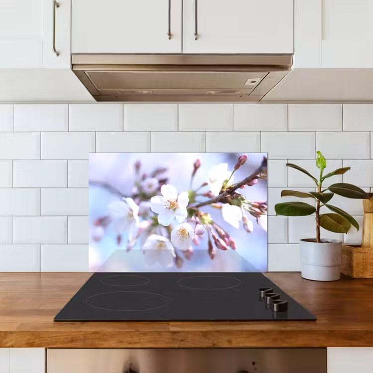 Kitchen splashback for hob - Flowers - Sakura - Branch - Blossom branches — 3
