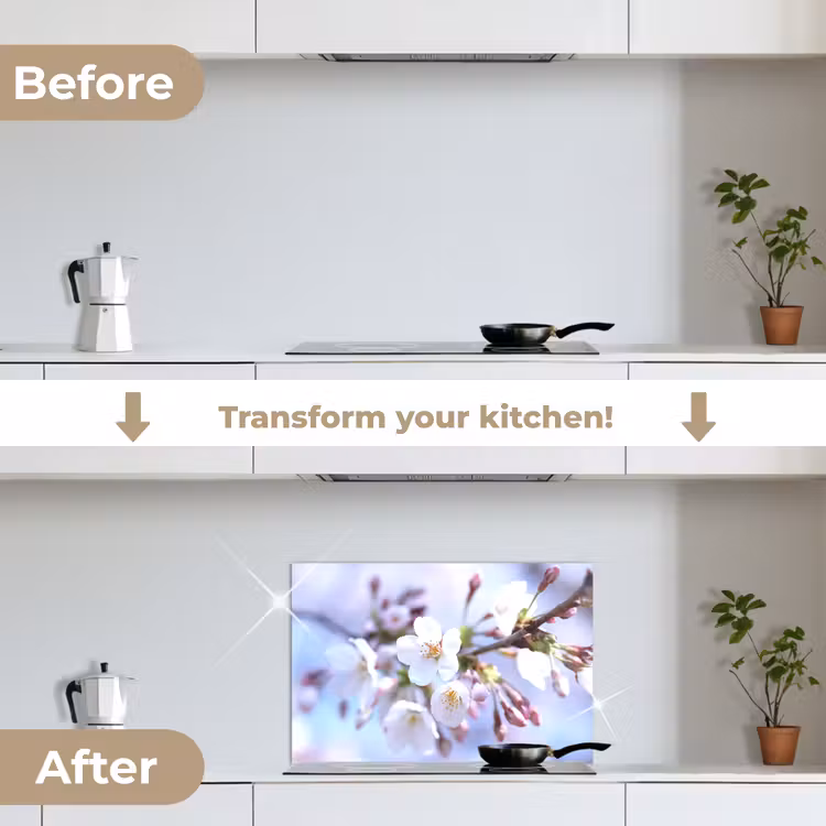 Kitchen splashback for hob - Flowers - Sakura - Branch - Blossom branches — 7