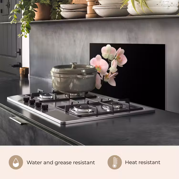Kitchen splashback for hob - Orchid - Flowers - Pink - Still life - Flora — 2
