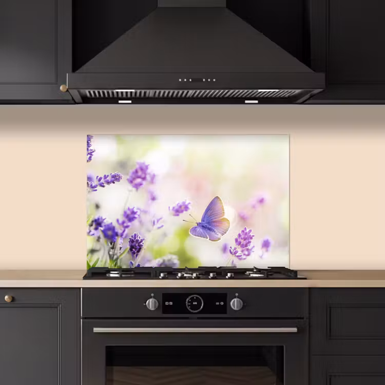 Kitchen splashback for hob - Lavender - Butterfly - Flowers — 5