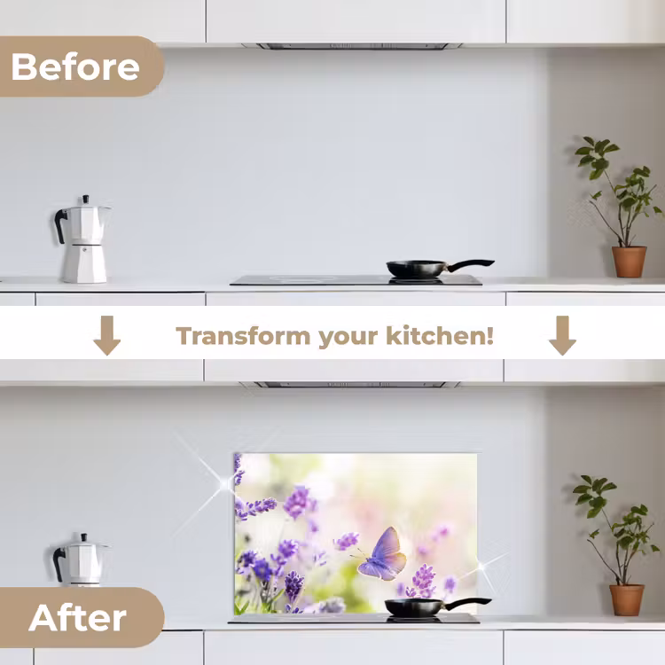 Kitchen splashback for hob - Lavender - Butterfly - Flowers — 7