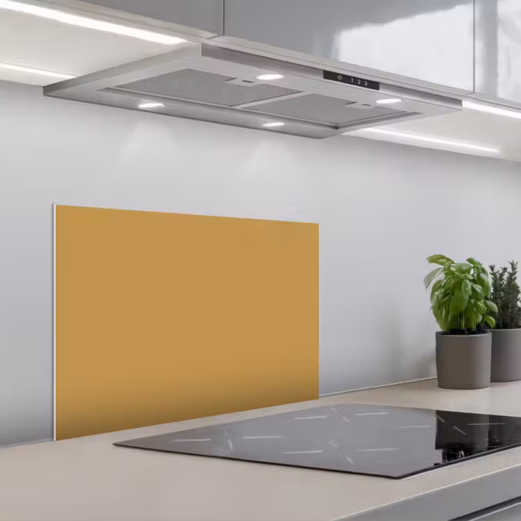 Kitchen splashback for hob - Ochre yellow - Color - Autumn - Yellow - Solid - Colors — 1