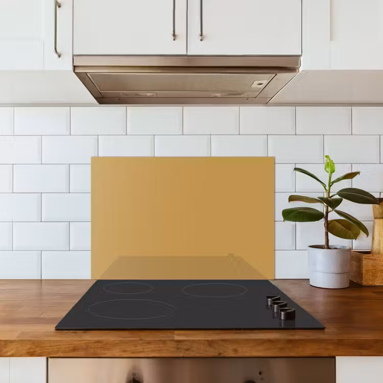 Kitchen splashback for hob - Ochre yellow - Color - Autumn - Yellow - Solid - Colors — 3