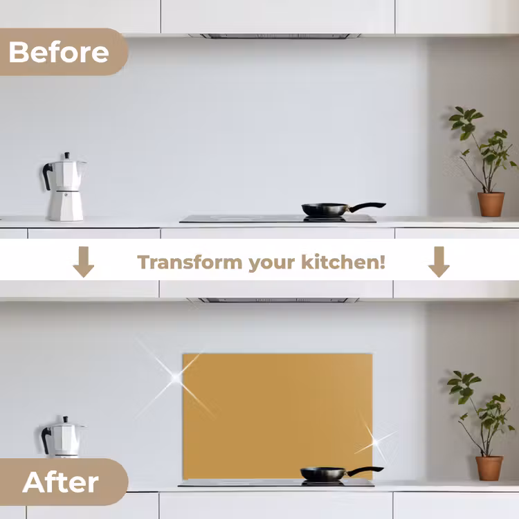 Kitchen splashback for hob - Ochre yellow - Color - Autumn - Yellow - Solid - Colors — 7