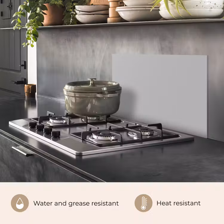 Kitchen splashback for hob - Gray - Solid print — 2