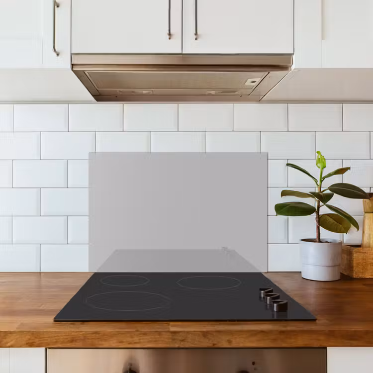 Kitchen splashback for hob - Gray - Solid print — 3