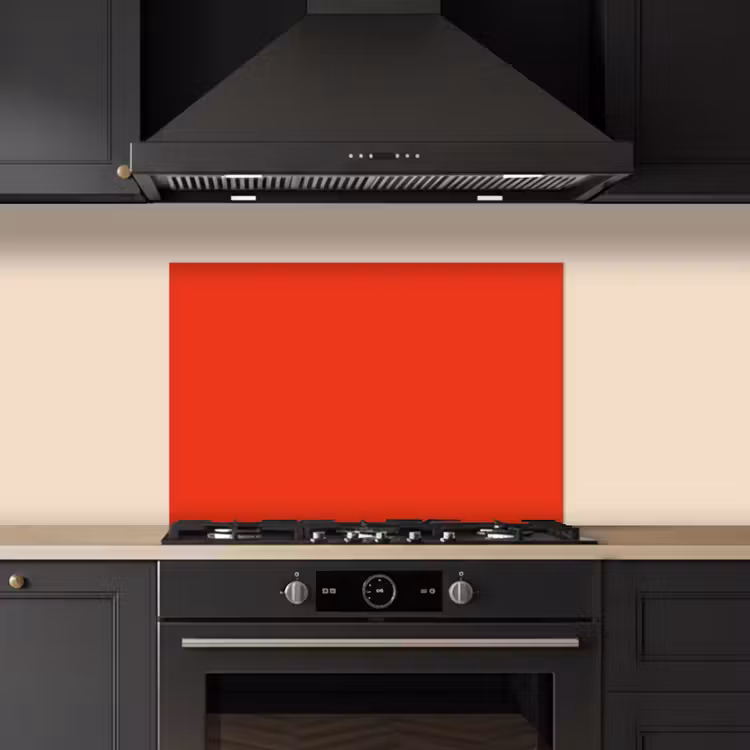 Kitchen splashback for hob - Red - Color - Solid — 5