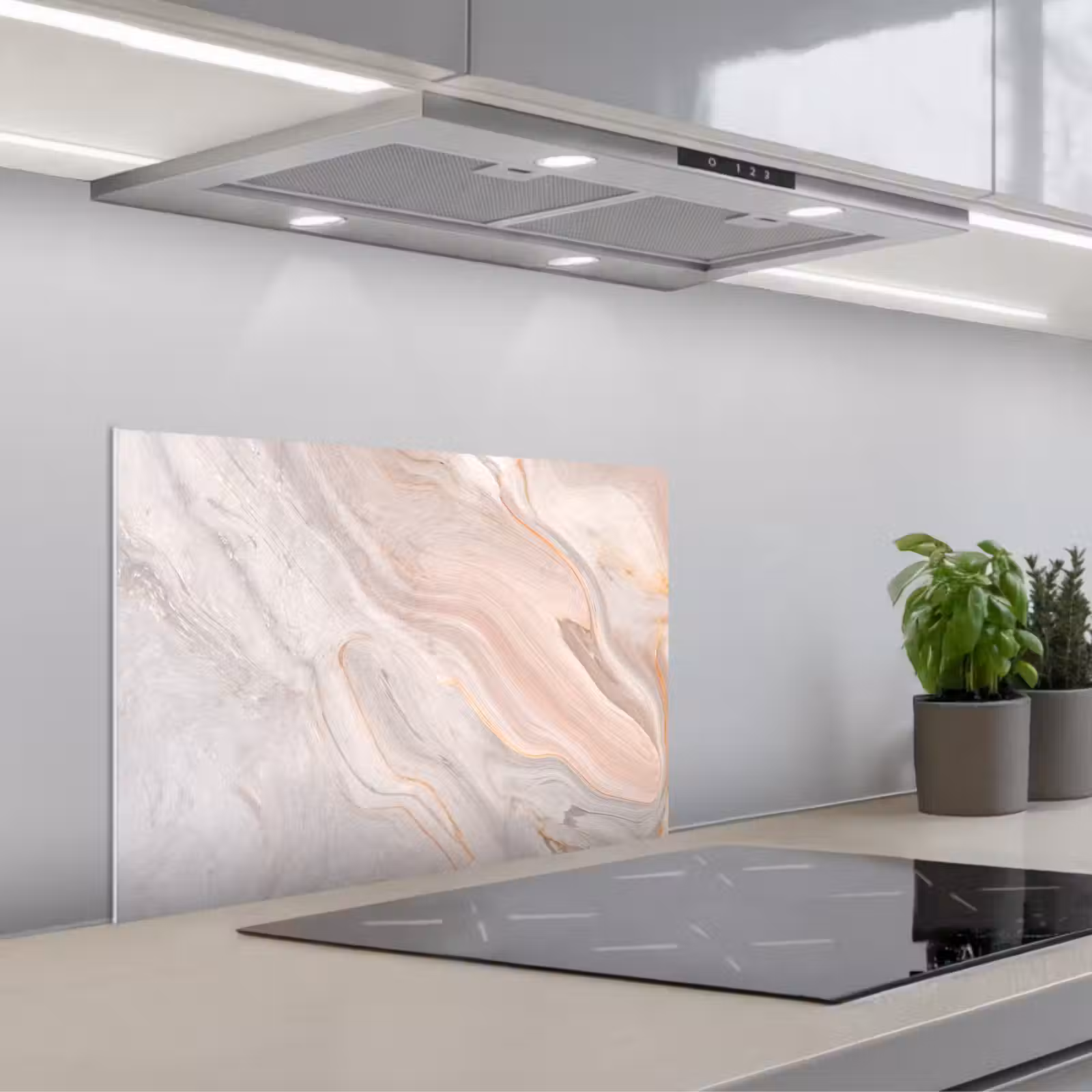 Kitchen splashback for hob - Marble - Pattern - Pastel - Abstract - Marble look - Luxe — 1