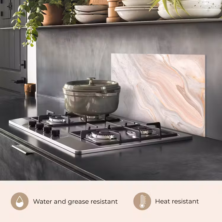 Kitchen splashback for hob - Marble - Pattern - Pastel - Abstract - Marble look - Luxe — 2