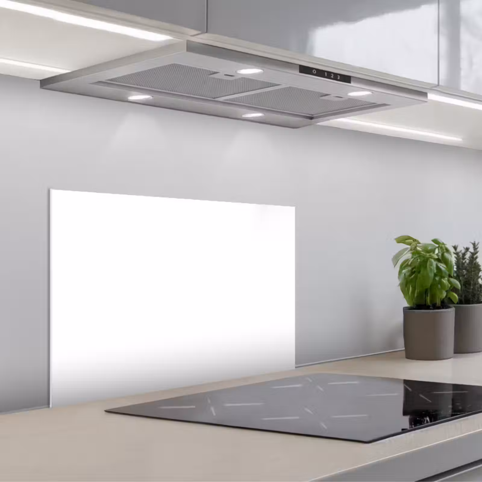 Kitchen splashback for hob - Pure Whiteness — 1