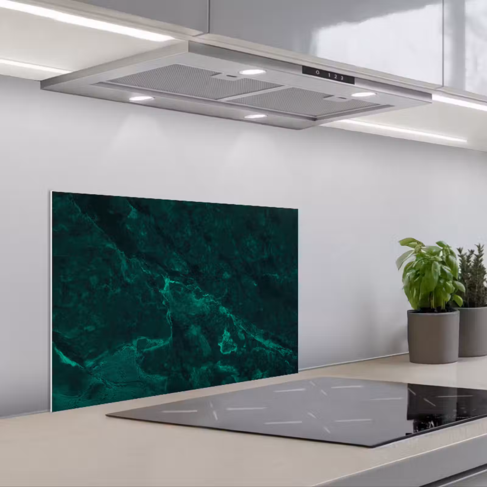Kitchen splashback for hob - Marble - Lime - Green - Textured - Marble look — 1