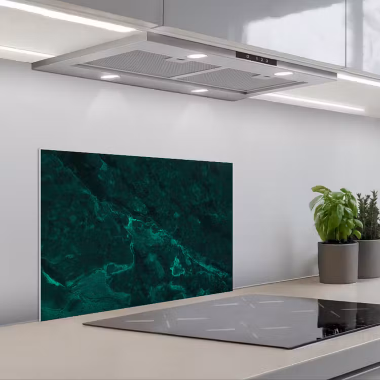 Kitchen splashback for hob - Marble - Lime - Green - Textured - Marble look — 1