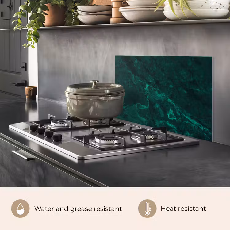 Kitchen splashback for hob - Marble - Lime - Green - Textured - Marble look — 2