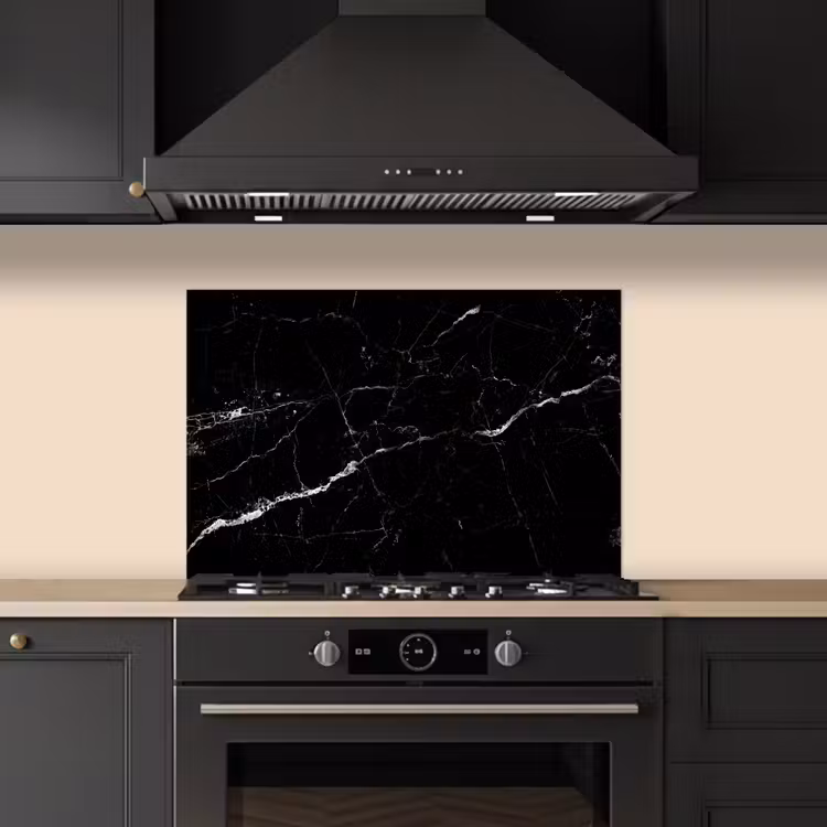 Kitchen splashback for hob - Marble look - Black - Luxury — 5