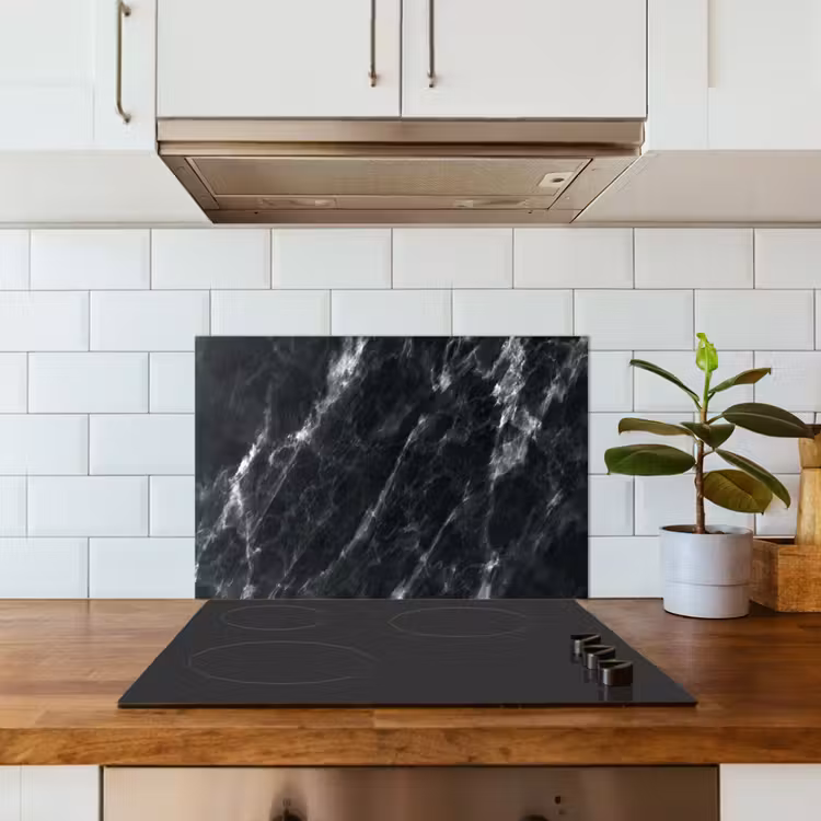 Kitchen splashback for hob - Marble - Black - Luxury — 3