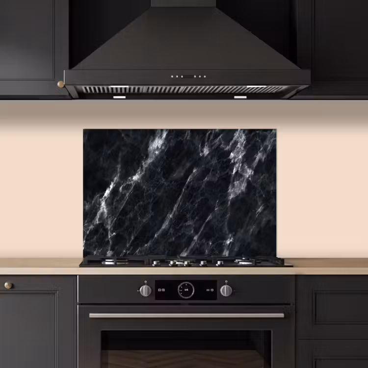 Kitchen splashback for hob - Marble - Black - Luxury — 5