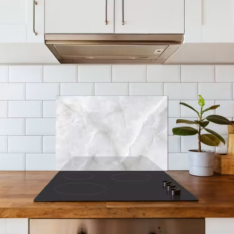 Kitchen splashback for hob - Marble - White - Patterns - Stone - Marble look — 3