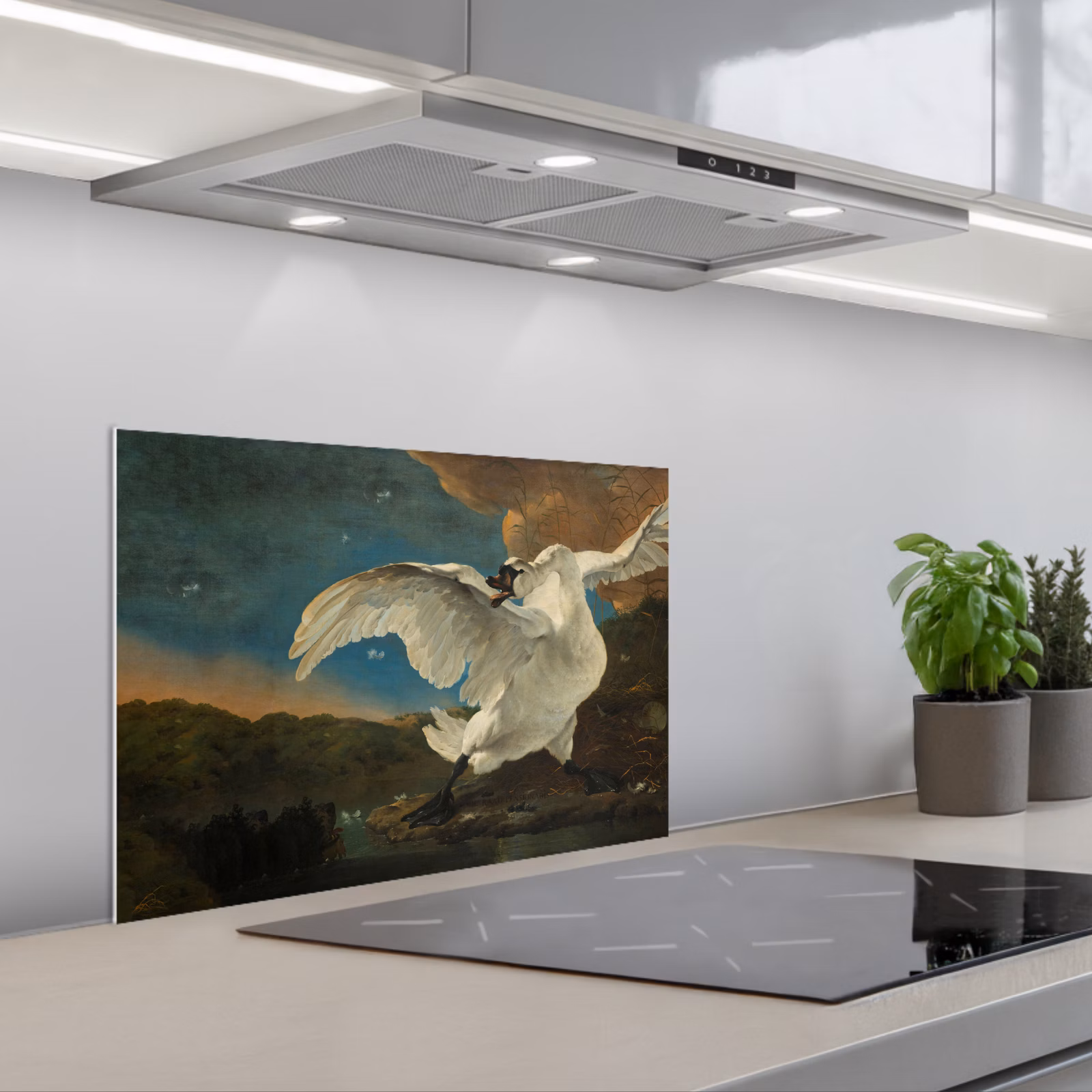 Kitchen splashback for hob - Swan - Old Masters - Jan Asselijn — 1