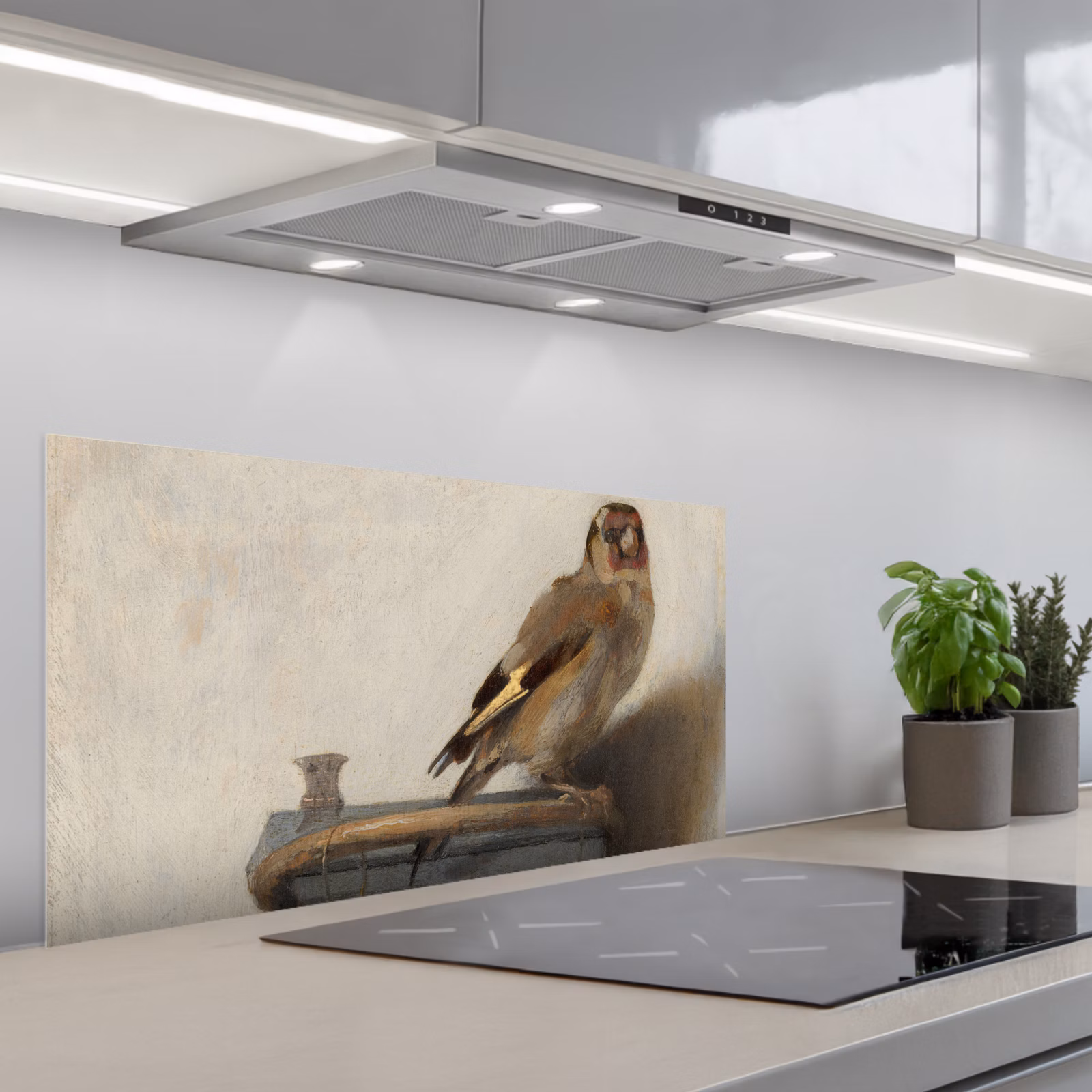 Kitchen splashback for hob - The Goldfinch - Carel Fabritius — 1