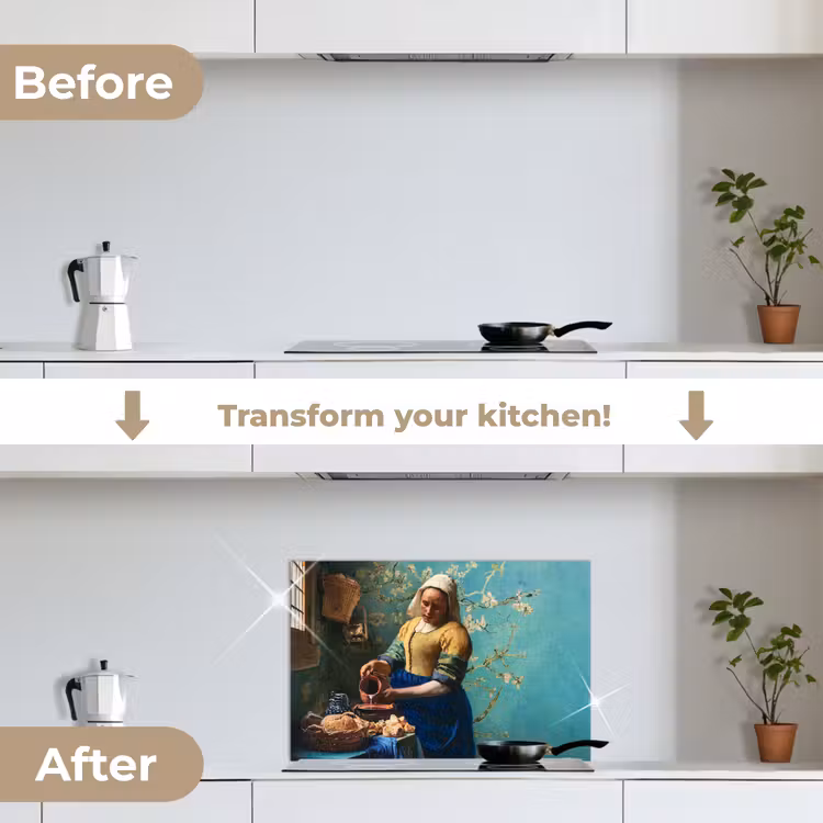Kitchen splashback for hob - Milkmaid - Almond Blossom - Van Gogh - Vermeer - Painting - Old Masters — 7