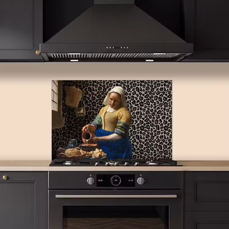 Kitchen splashback for hob - Milkmaid - Art - Panther print - Vermeer - Painting - Old Masters — 5