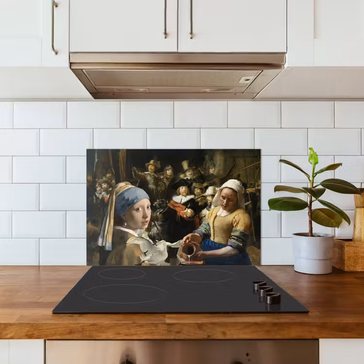 Kitchen splashback for hob - Painting - Old Masters - Swan — 3