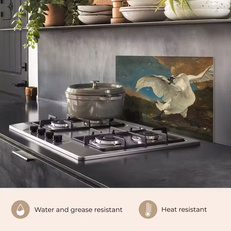 Kitchen splashback for hob - Swan - Old Masters - Jan Asselijn — 2