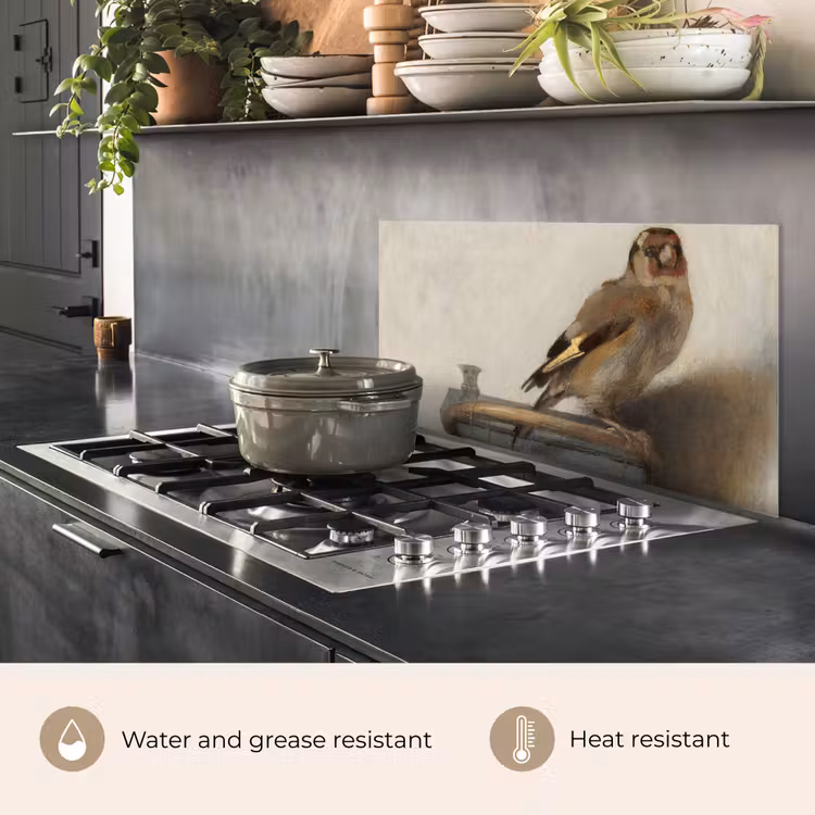 Kitchen splashback for hob - The Goldfinch - Carel Fabritius — 2