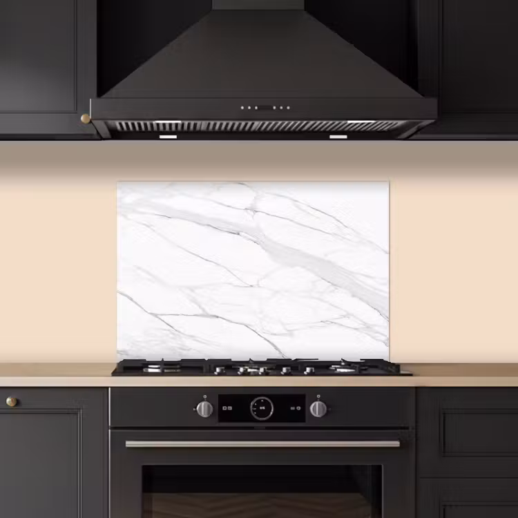 Kitchen splashback for hob - Marble - White - Line - Patterns - Luxury - Marble look — 5