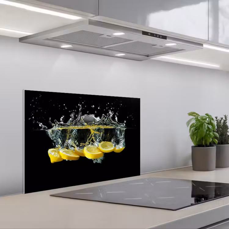 Kitchen splashback for hob - Lemon - Fruit - Yellow - Still life - Water — 1