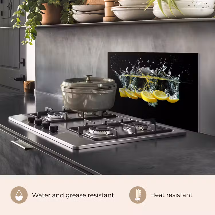 Kitchen splashback for hob - Lemon - Fruit - Yellow - Still life - Water — 2
