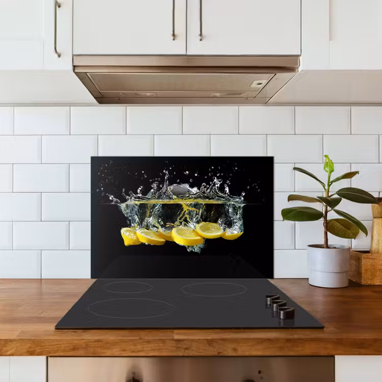 Kitchen splashback for hob - Lemon - Fruit - Yellow - Still life - Water — 3