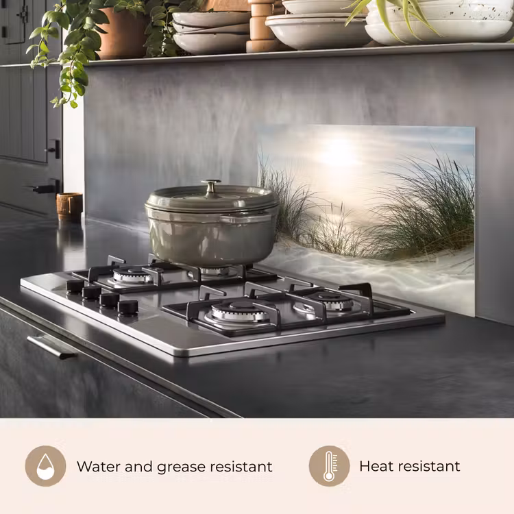 Kitchen splashback for hob - Sand - Grass - Sun — 2