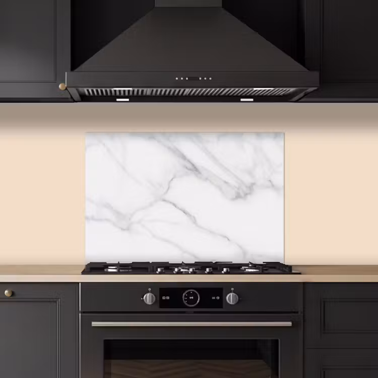 Kitchen splashback for hob - Marble - Textured - White - Gray - Stone - Marble look — 5