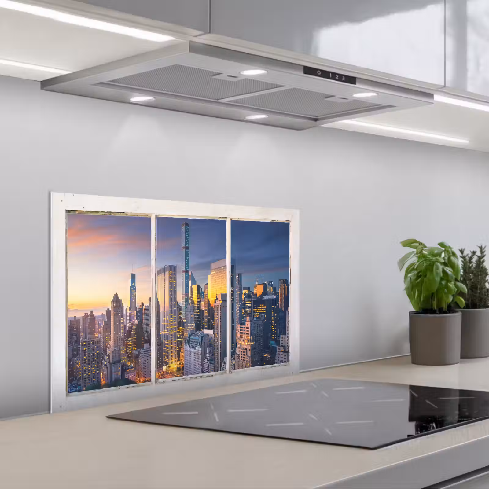 Kitchen splashback for hob - New York - View - Skyline — 1