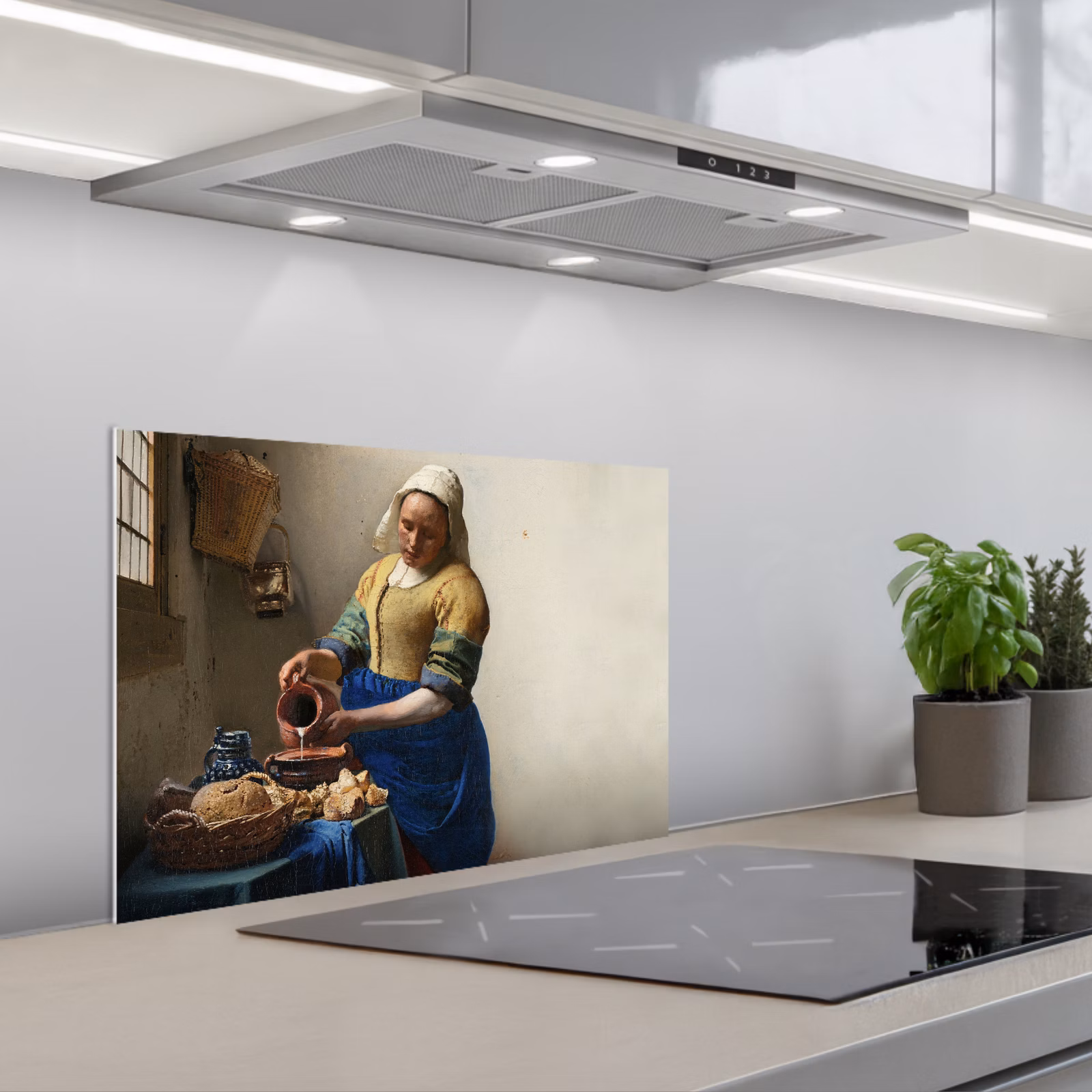 Kitchen splashback for hob - The milkmaid - Art - Old masters - Vermeer — 1